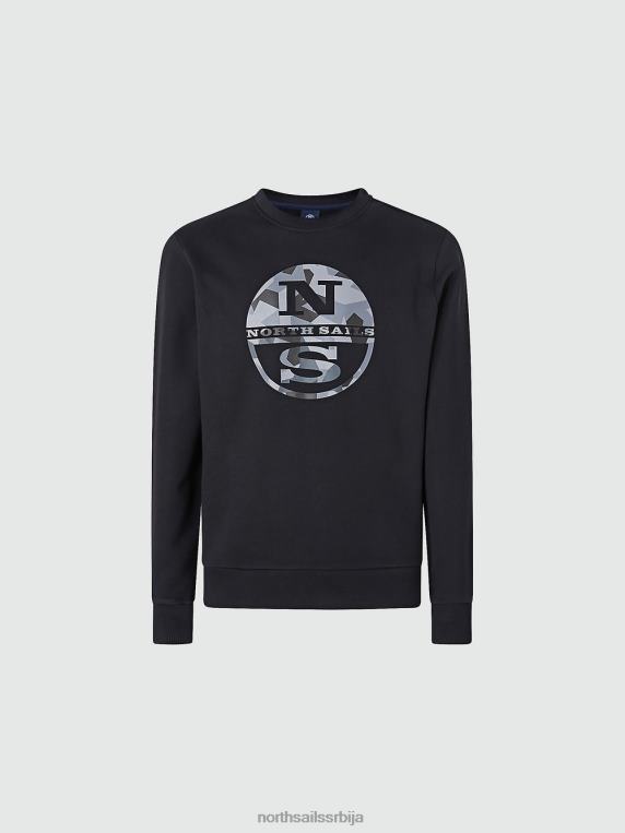 дуксерица са макси логом црн одећу мушкарци PDV4J951 North Sails