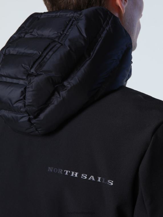 приградска хибридна јакна црн одећу мушкарци PDV4J844 North Sails