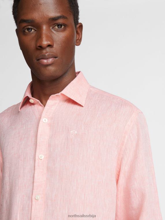 ланена кошуља црвена одећу мушкарци PDV4J1178 North Sails