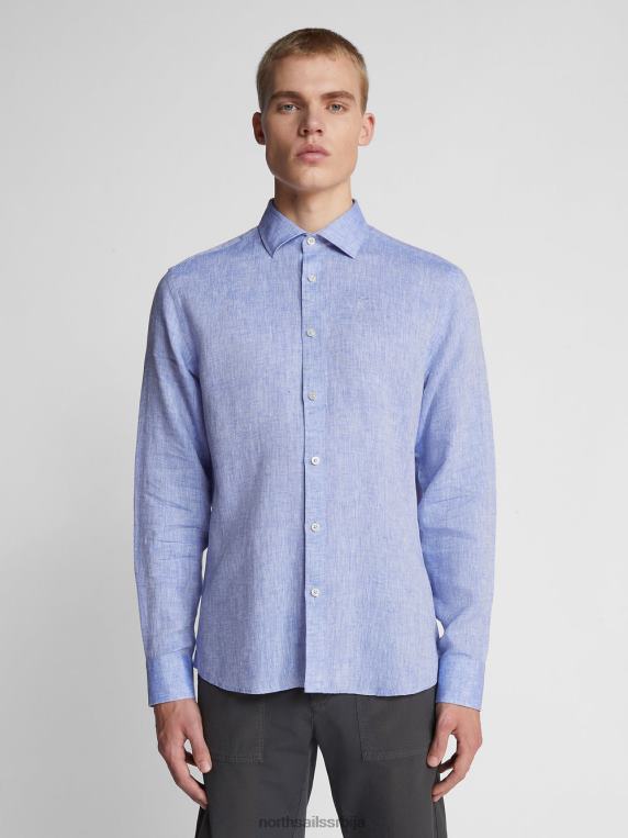 ланена кошуља светло плава одећу мушкарци PDV4J1180 North Sails