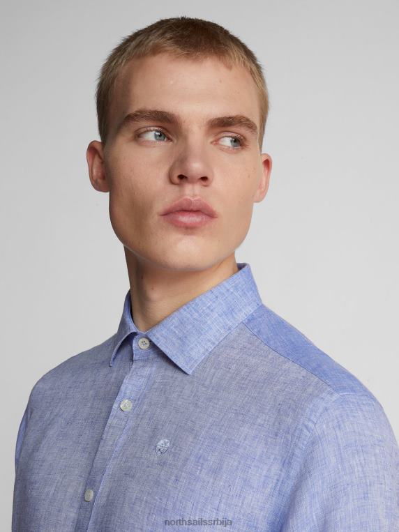 ланена кошуља светло плава одећу мушкарци PDV4J1180 North Sails