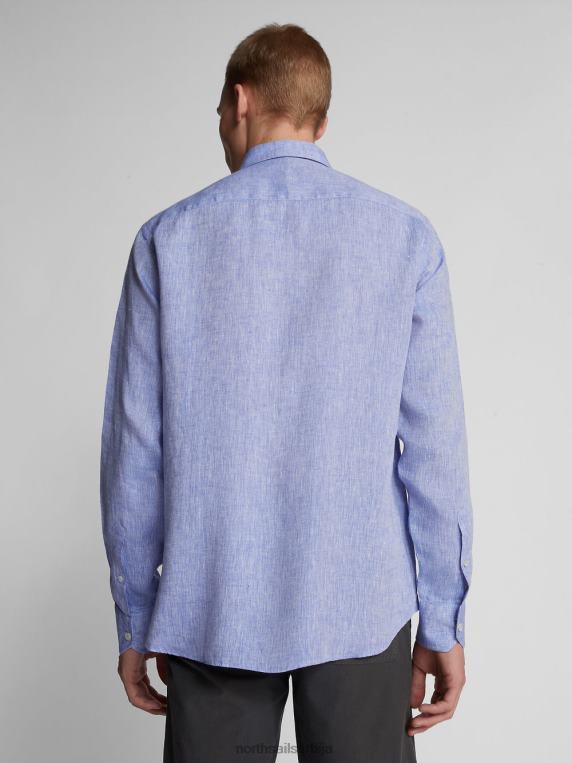 ланена кошуља светло плава одећу мушкарци PDV4J1180 North Sails