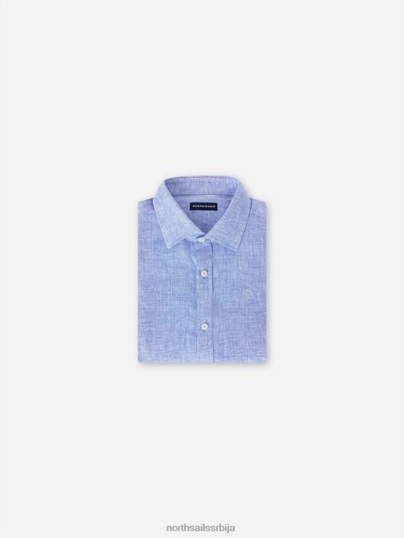ланена кошуља светло плава одећу мушкарци PDV4J1180 North Sails