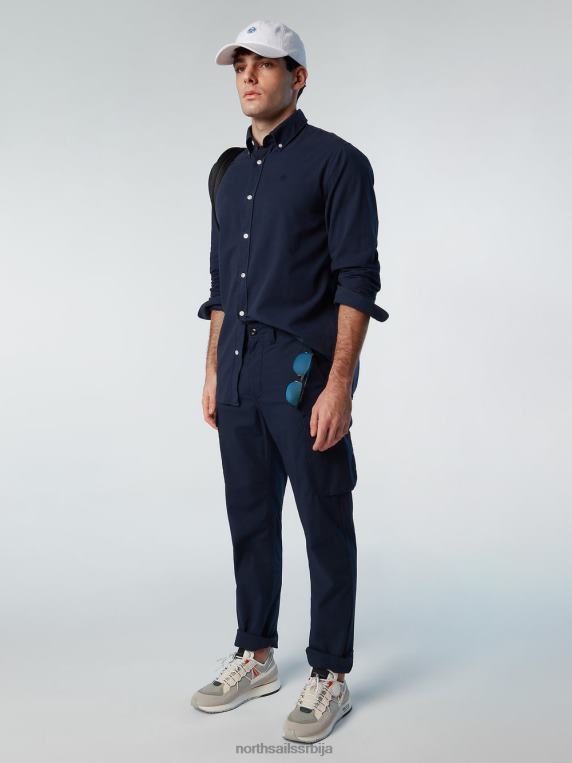 кошуља од габардина Морнарско плаво одећу мушкарци PDV4J207 North Sails