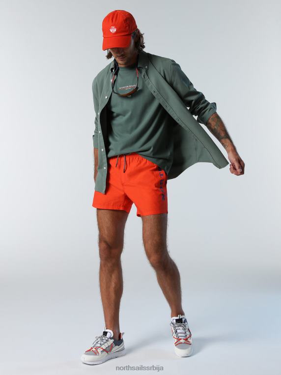 кошуља од габардина војнички зелени одећу мушкарци PDV4J208 North Sails