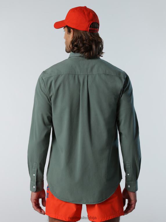 кошуља од габардина војнички зелени одећу мушкарци PDV4J208 North Sails