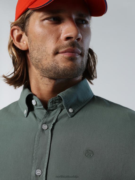 кошуља од габардина војнички зелени одећу мушкарци PDV4J208 North Sails