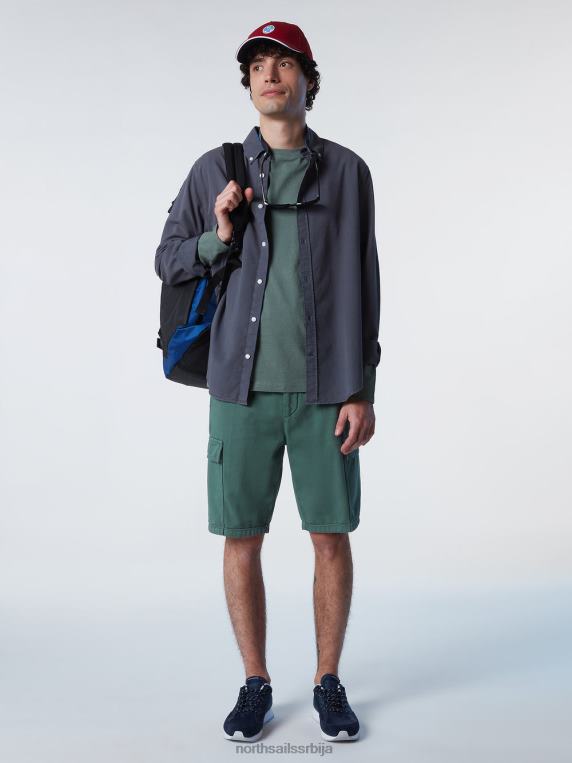 кошуља од габардина асфалт одећу мушкарци PDV4J209 North Sails