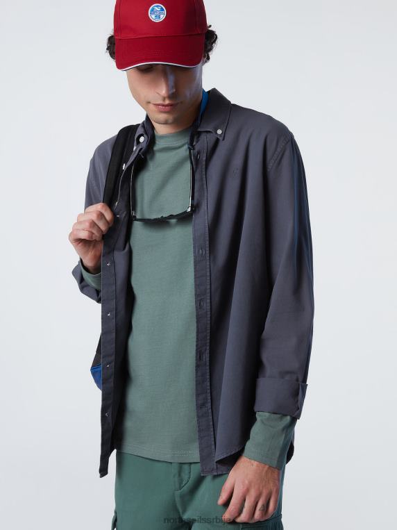 кошуља од габардина асфалт одећу мушкарци PDV4J209 North Sails