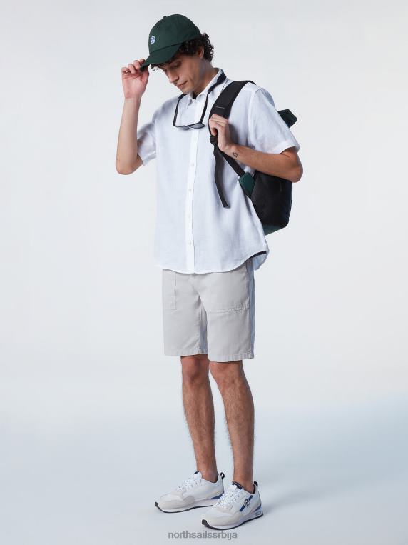 ланена кошуља кратких рукава бео одећу мушкарци PDV4J213 North Sails