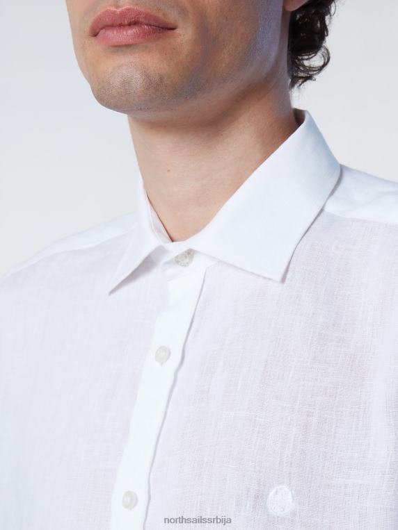 ланена кошуља кратких рукава бео одећу мушкарци PDV4J213 North Sails