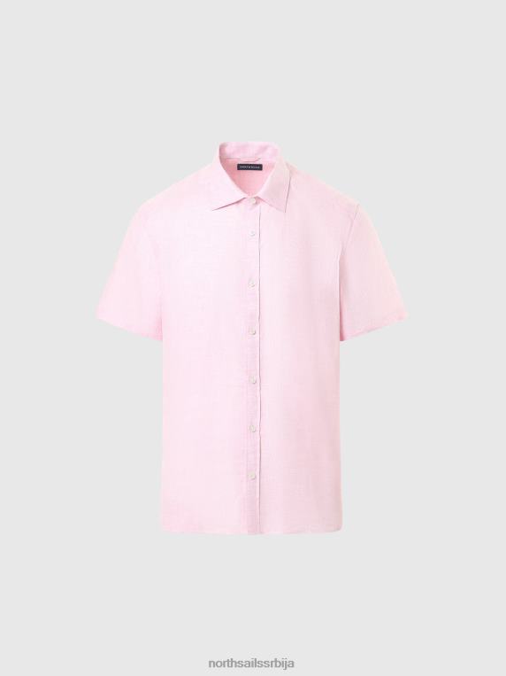 ланена кошуља кратких рукава чајна ружа одећу мушкарци PDV4J214 North Sails