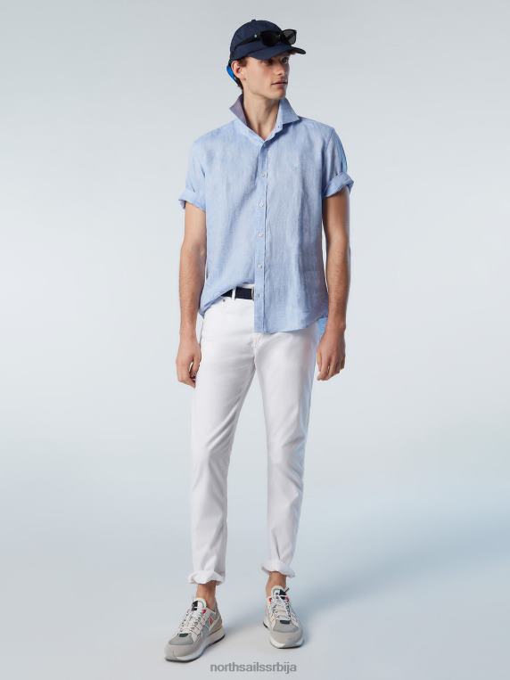 ланена кошуља кратких рукава светло плава одећу мушкарци PDV4J215 North Sails