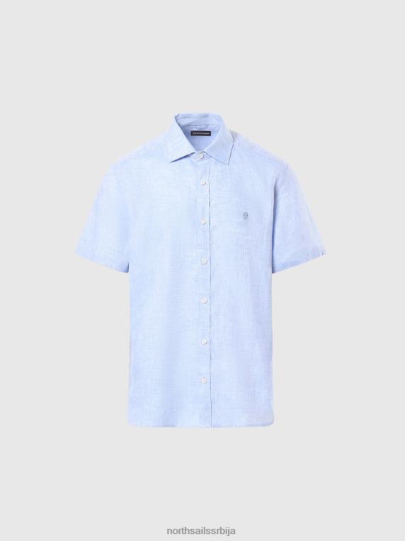 ланена кошуља кратких рукава светло плава одећу мушкарци PDV4J215 North Sails