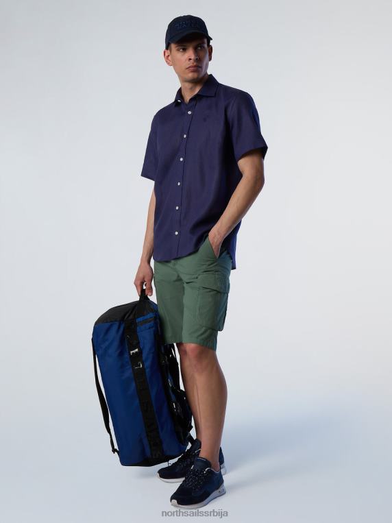 ланена кошуља кратких рукава Морнарско плаво одећу мушкарци PDV4J217 North Sails