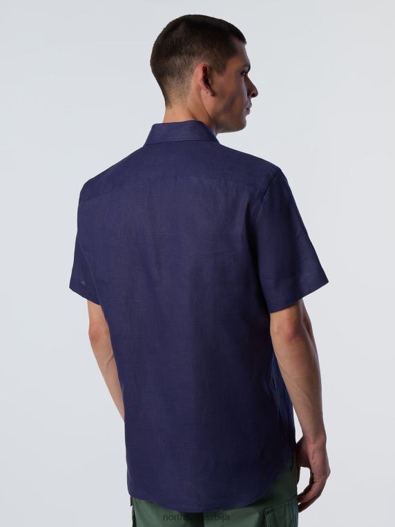 ланена кошуља кратких рукава Морнарско плаво одећу мушкарци PDV4J217 North Sails