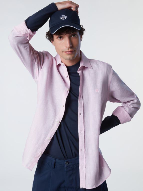 ланена кошуља чајна ружа одећу мушкарци PDV4J220 North Sails