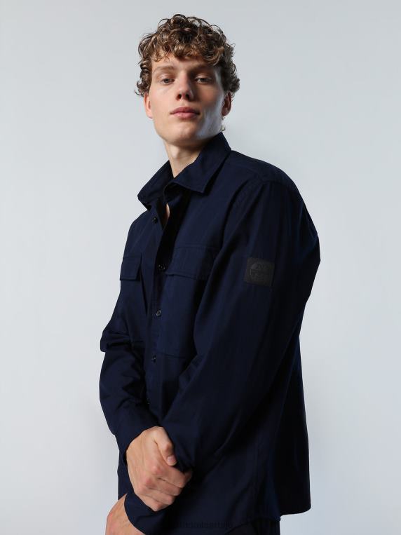 поплин мајица Морнарско плаво одећу мушкарци PDV4J227 North Sails