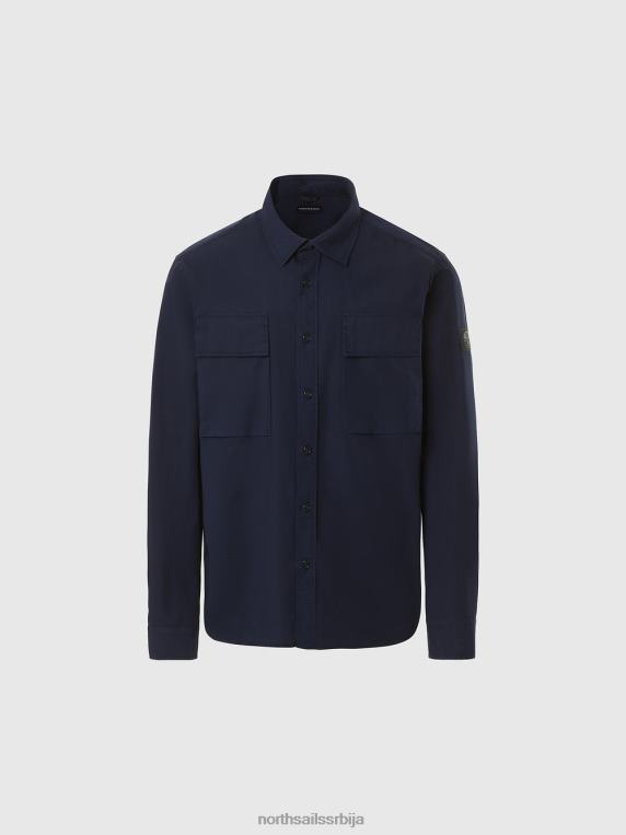 поплин мајица Морнарско плаво одећу мушкарци PDV4J227 North Sails