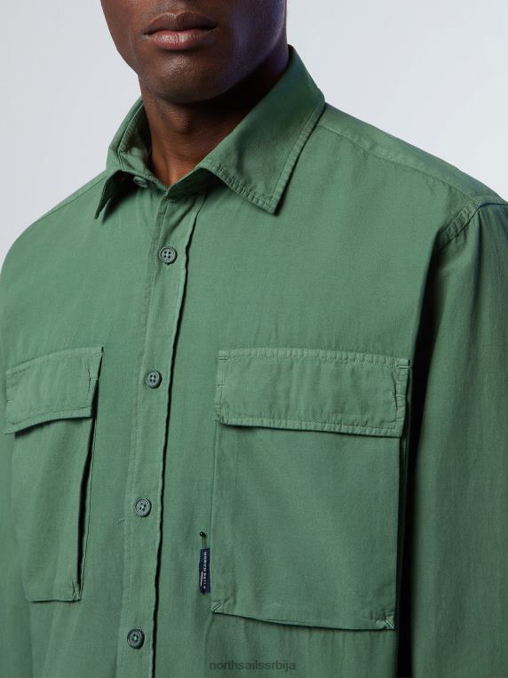 поплин мајица војнички зелени одећу мушкарци PDV4J228 North Sails