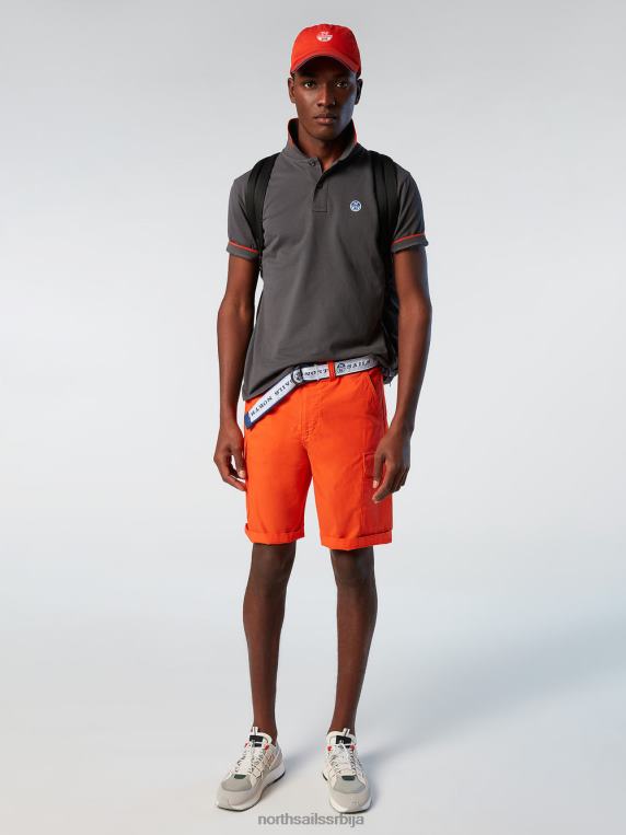 еко-поплин карго шорц светло наранџаста одећу мушкарци PDV4J331 North Sails