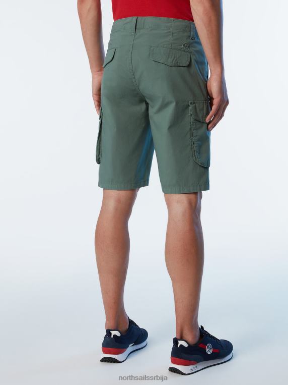 еко-поплин карго шорц војнички зелени одећу мушкарци PDV4J335 North Sails