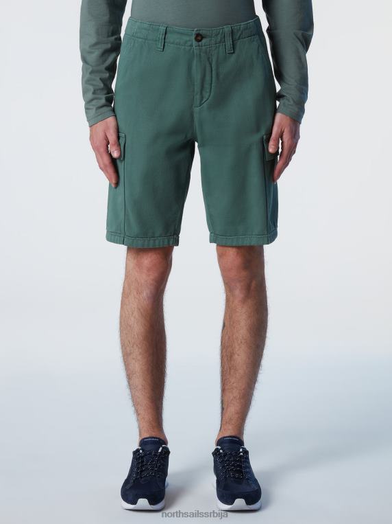шортс од органског памука војнички зелени одећу мушкарци PDV4J362 North Sails