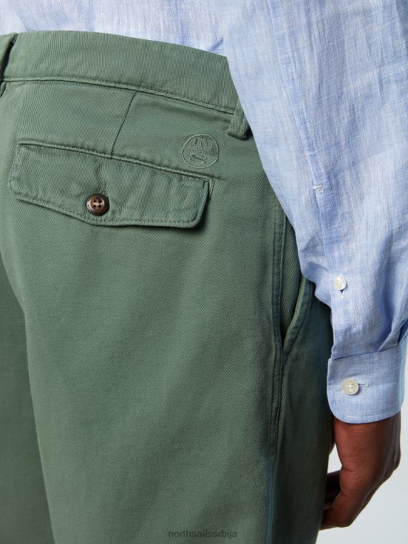цхино шорц са наборима војнички зелени одећу мушкарци PDV4J367 North Sails