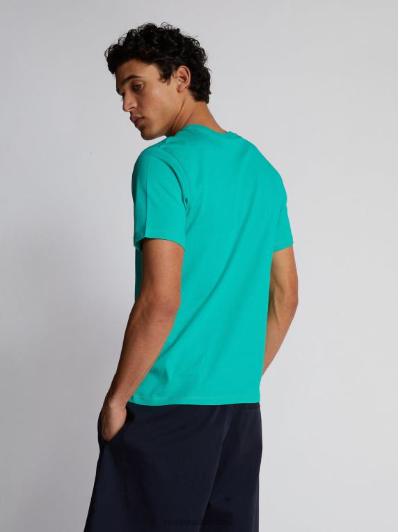 мајица са макси логом смарагд одећу мушкарци PDV4J1130 North Sails