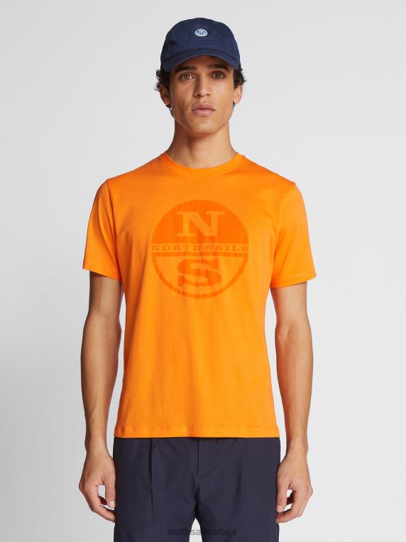 мајица са макси логом живахна наранџаста одећу мушкарци PDV4J1132 North Sails