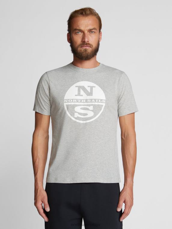 мајица са макси логом сиви меланж одећу мушкарци PDV4J1137 North Sails