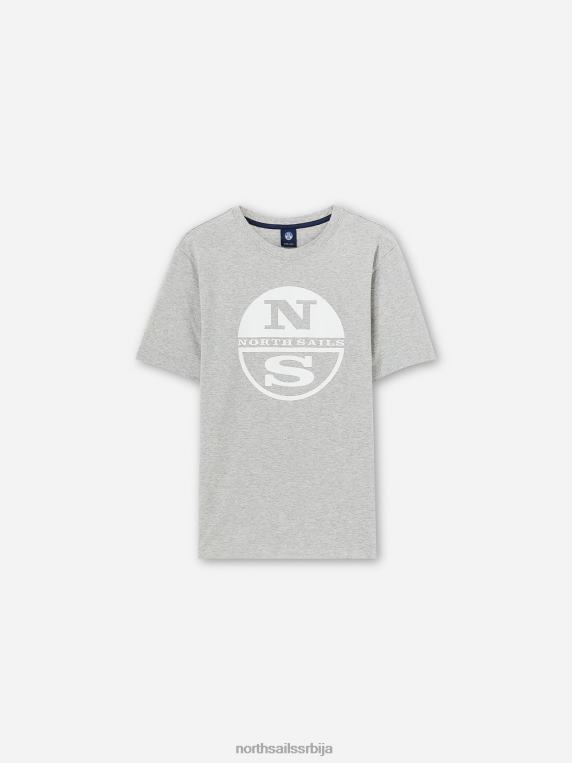 мајица са макси логом сиви меланж одећу мушкарци PDV4J1137 North Sails