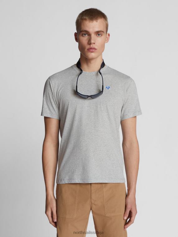 мајица кратких рукава сиви меланж одећу мушкарци PDV4J1277 North Sails