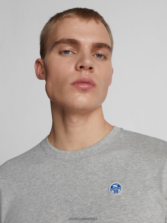мајица кратких рукава сиви меланж одећу мушкарци PDV4J1277 North Sails