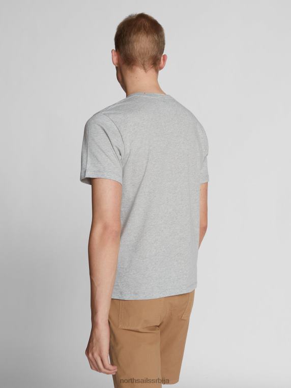 мајица кратких рукава сиви меланж одећу мушкарци PDV4J1277 North Sails