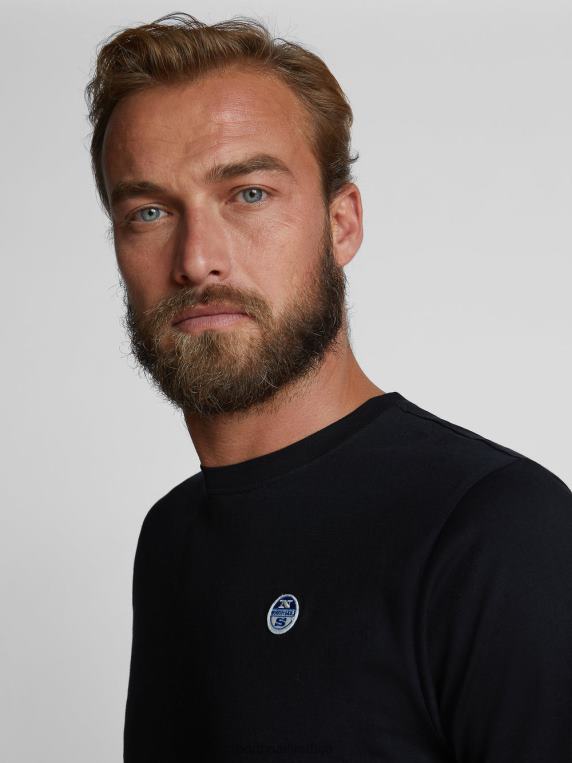 мајица кратких рукава црн одећу мушкарци PDV4J1279 North Sails