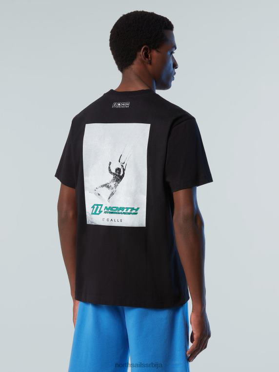 мајица са графичким принтом црн одећу мушкарци PDV4J135 North Sails