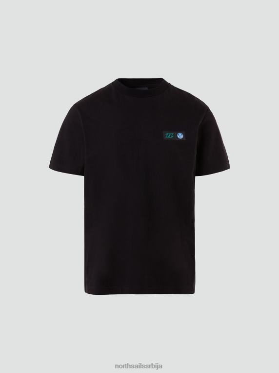 мајица са графичким принтом црн одећу мушкарци PDV4J135 North Sails