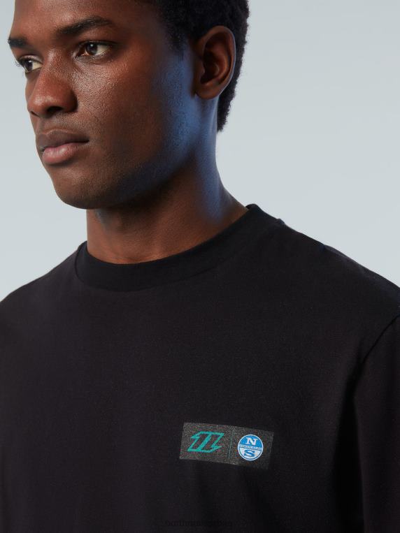 мајица са графичким принтом црн одећу мушкарци PDV4J135 North Sails