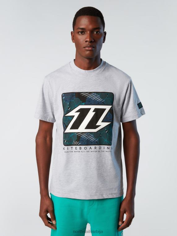 мајица комфорног змаја сиви меланж одећу мушкарци PDV4J137 North Sails