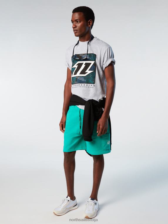 мајица комфорног змаја сиви меланж одећу мушкарци PDV4J137 North Sails