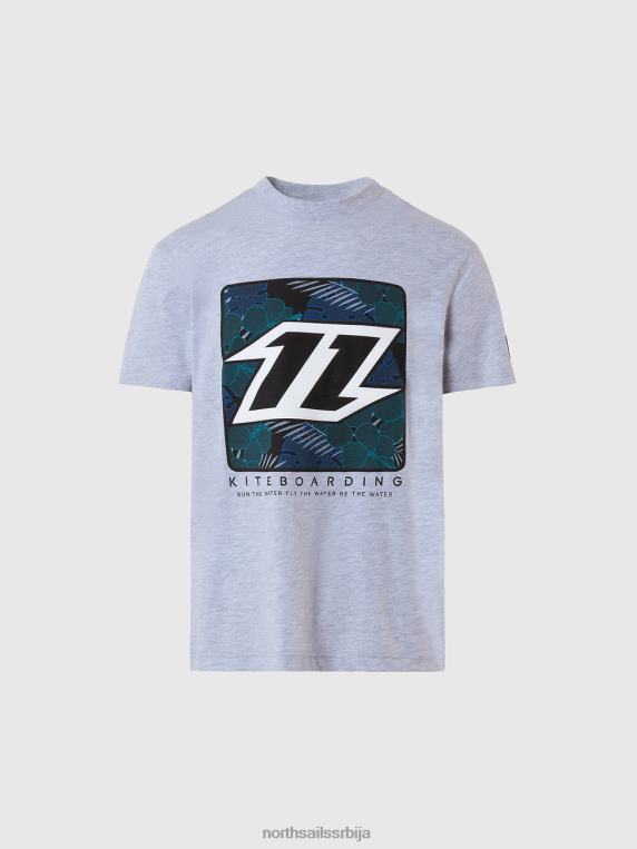 мајица комфорног змаја сиви меланж одећу мушкарци PDV4J137 North Sails