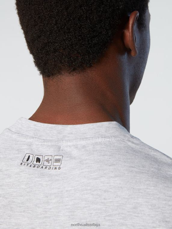 мајица комфорног змаја сиви меланж одећу мушкарци PDV4J137 North Sails