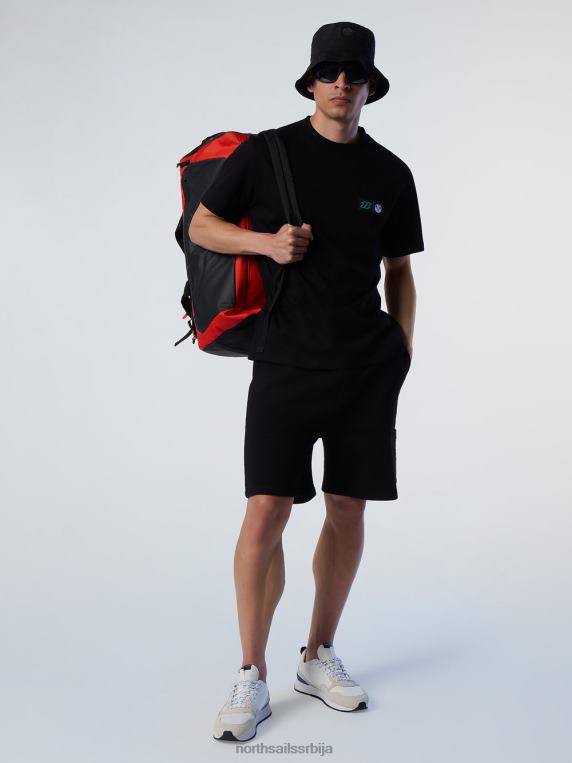 мајица са графичким принтом црн одећу мушкарци PDV4J139 North Sails