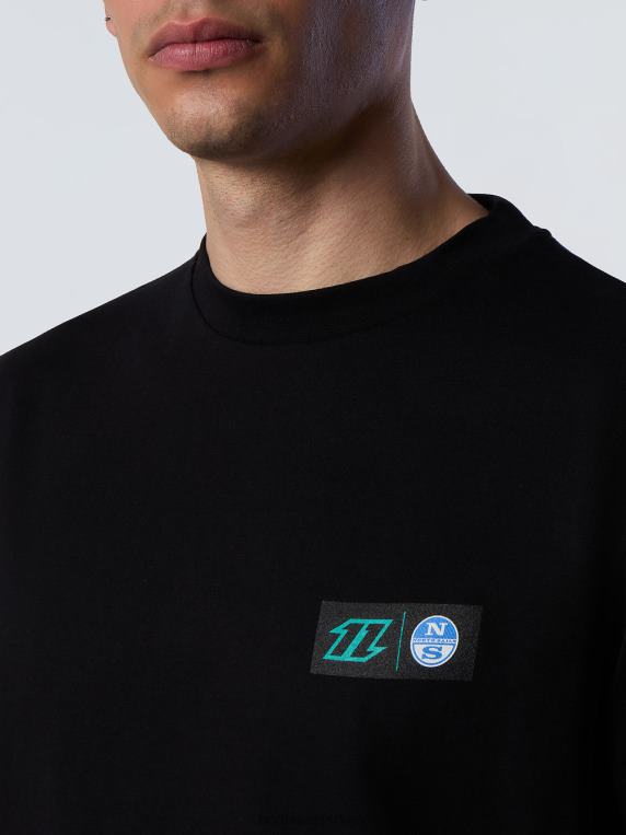 мајица са графичким принтом црн одећу мушкарци PDV4J139 North Sails