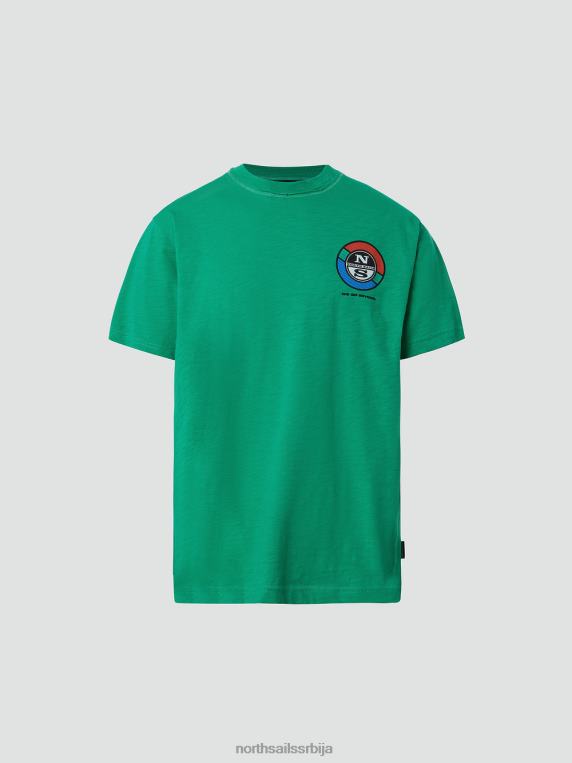 мајица са графичким принтом башта зелена одећу мушкарци PDV4J149 North Sails