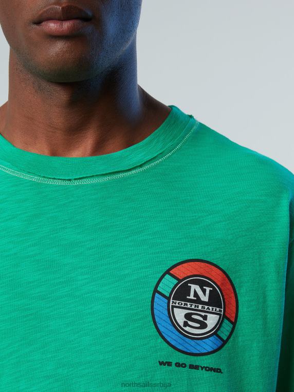 мајица са графичким принтом башта зелена одећу мушкарци PDV4J149 North Sails