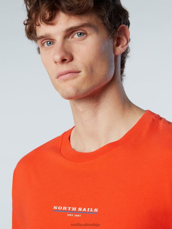 мајица са принтом на грудима светло наранџаста одећу мушкарци PDV4J153 North Sails