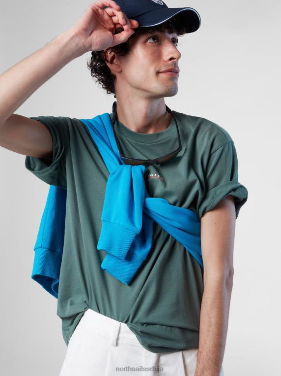 мајица са принтом на грудима војнички зелени одећу мушкарци PDV4J155 North Sails