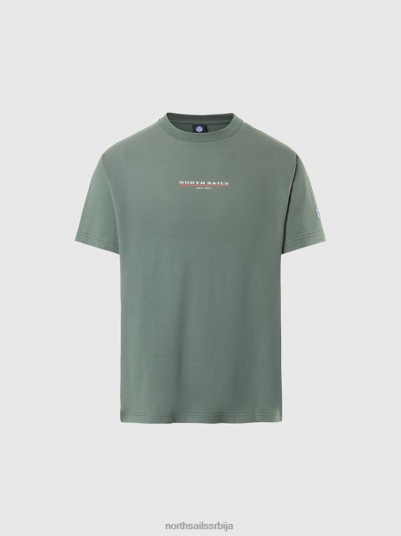 мајица са принтом на грудима војнички зелени одећу мушкарци PDV4J155 North Sails